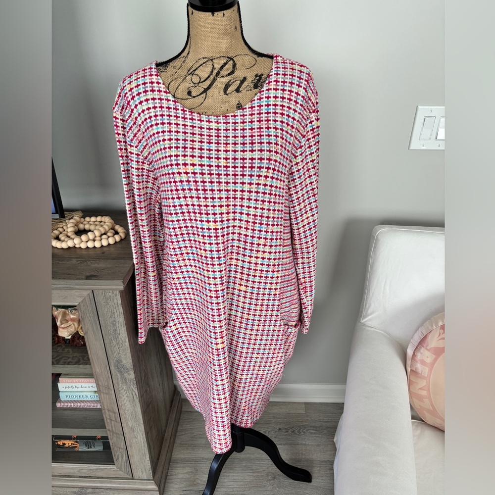 Colorful Striped Knit Fabric dress XL